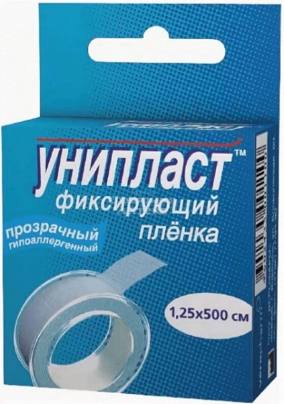 

Унипласт Лейкопластырь фиксирующий на основе прозрачной пленки 1,25 см х 500 см 1 шт