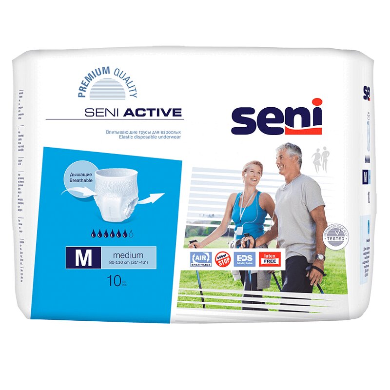 

Seni Active Трусы впитывающие для взрослых размер M 10 шт