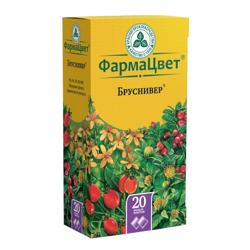 Изображение товара Фитотерапевческий сбор Бруснивер 2 г 20 шт для лечения мочеполовой системы