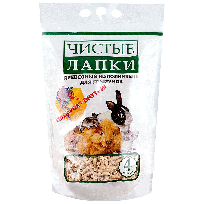

Чистые Лапки наполнитель древесный д/грызунов 4л