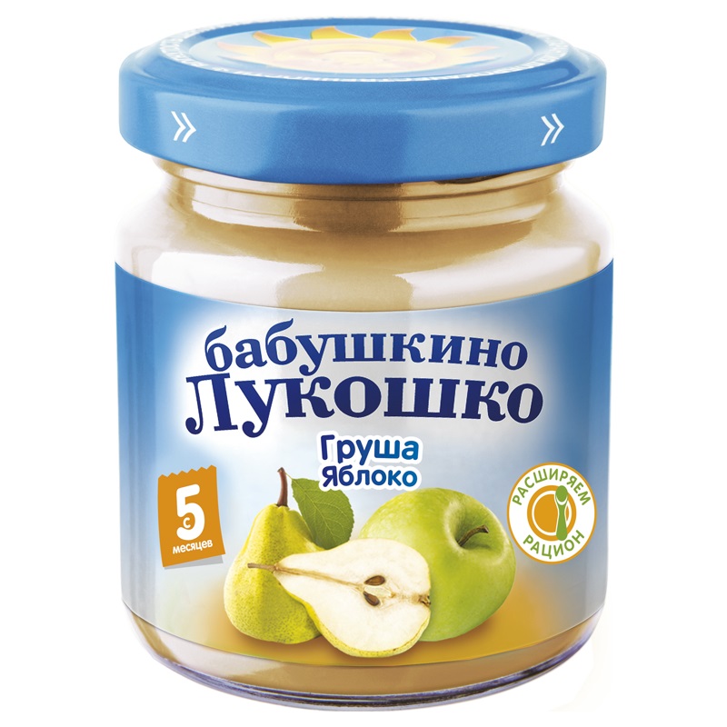 

Детское питание Бабушкино Лукошко пюре Яблоко-Груша 100 г
