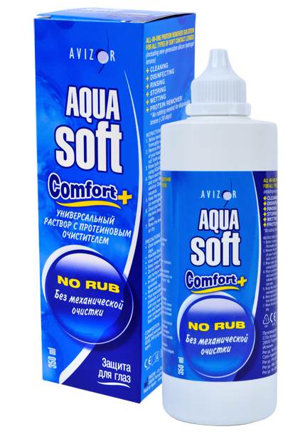 Раствор для ухода за конт. линзами Aqua Soft Comfort+ 250 мл c контейнером renu advanced раствор для контактных линз с контейнером 100 мл