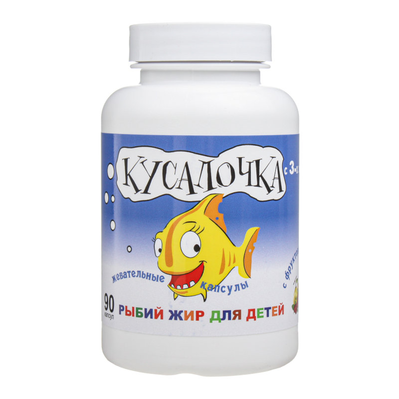 

Кусалочка Рыбий жир для детей с 3 лет капсулы жевательные 90 шт