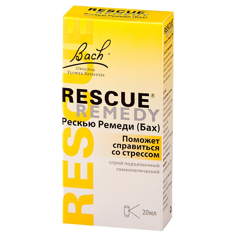 Изображение товара Рескью Ремеди (Бах) спрей подъязычный гомеопатический 20 мл для снятия стресса