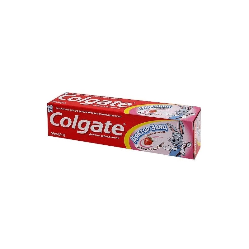 Зубная паста Colgate Доктор Заяц вкус Клубники 50 мл рыжий доктор