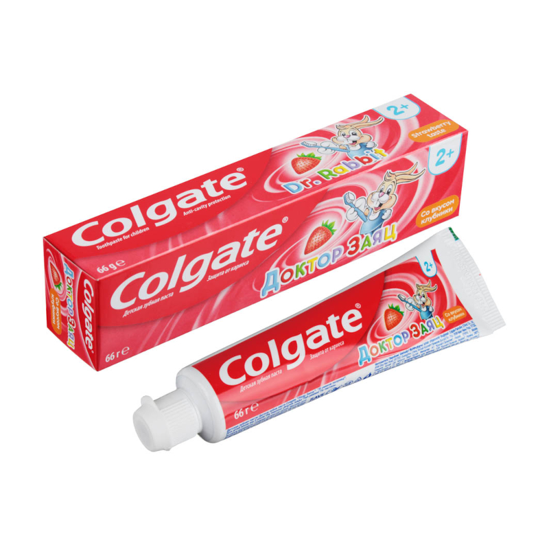 Изображение товара Детская зубная паста Colgate Доктор Заяц клубника 50 мл для безопасной чистки зубов