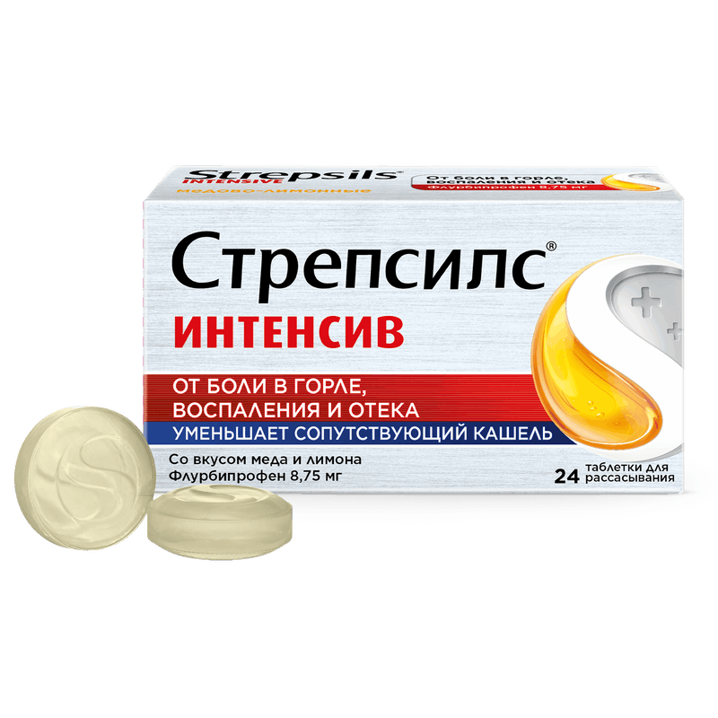

Стрепсилс Интенсив таблетки для рассасывания Мед-Лимон 24 шт