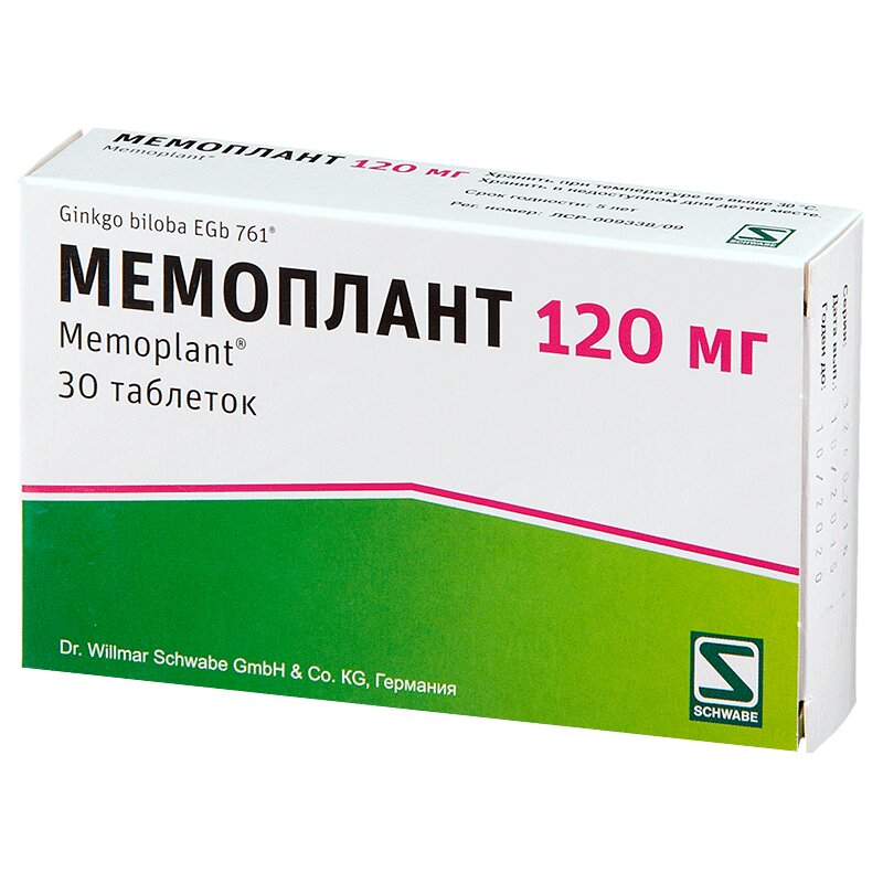 

Мемоплант 120 мг таблетки 30 шт