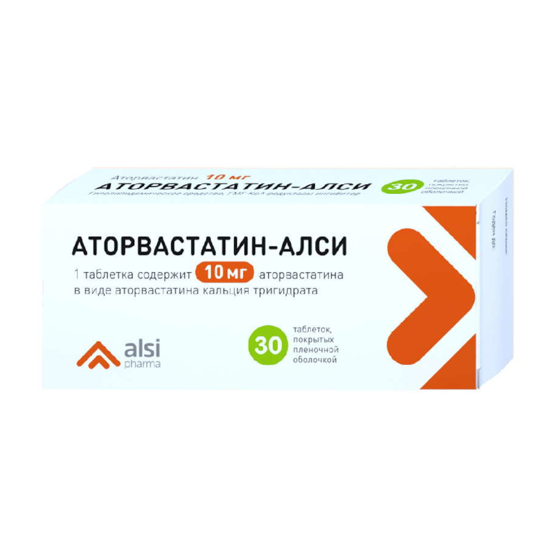 Изображение товара Аторвастатин-АЛСИ 10 мг таблетки 30 шт