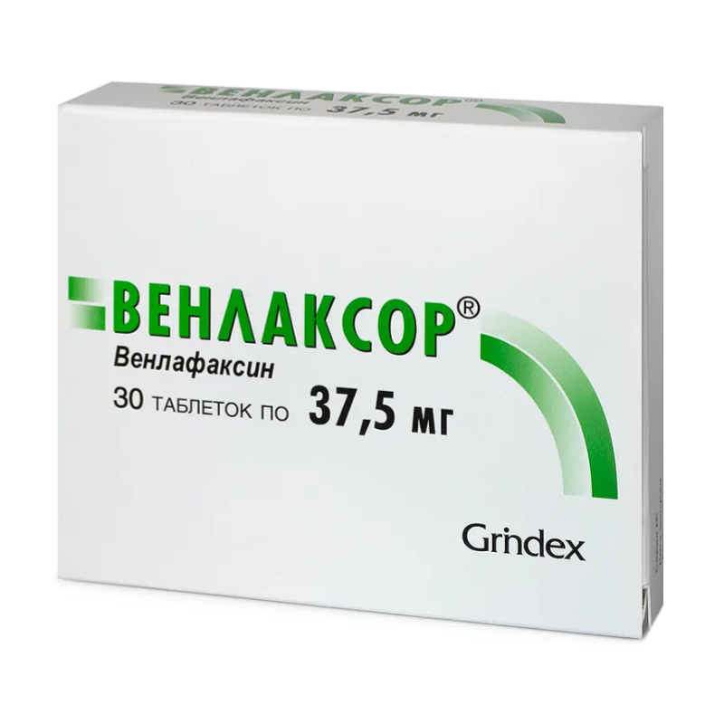 Изображение товара Венлаксор 37,5 мг таблетки 30 шт - антидепрессант для лечения депрессий