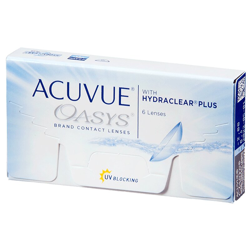Изображение товара Двухнедельные контактные линзы Acuvue Oasys с УФ-защитой и Hydraclear Plus, 6 шт