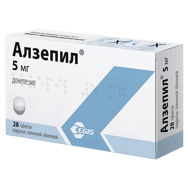 Изображение товара Алзепил 5 мг таблетки для лечения деменции, 28 шт, Венгрия