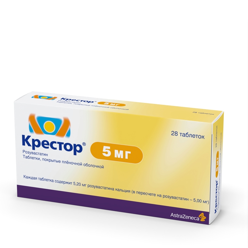 Изображение товара Крестор 5 мг таблетки для снижения холестерина, 28 шт