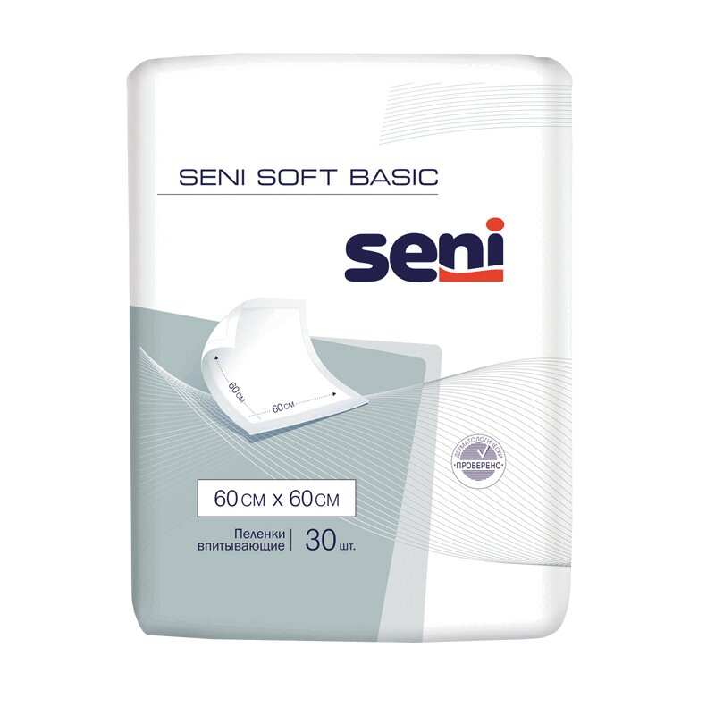 Изображение товара Seni Soft Basic Пеленки впитывающие одноразовые 60 см x 60 см 30 шт