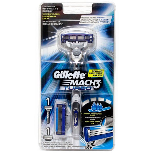 

Gillette Мак 3 Турбо Станок бритвенный Алоэ с 2 кассетами