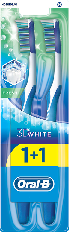 Зубная щетка Oral-B 3D White Свежесть 40 средняя паста зубная blend a med 3d white свежесть мятный поцелуй 100 мл