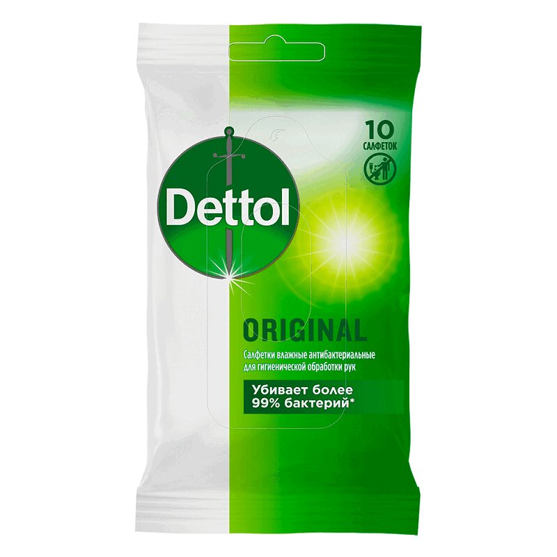 Изображение товара Dettol Салфетки влажные антибактериальные 10 шт