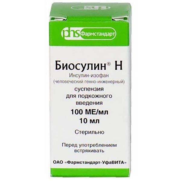 Изображение товара Биосулин Н 100 МЕ/мл суспензия для подкожного введения 10 мл