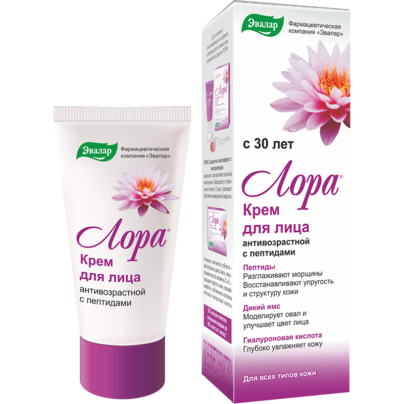 Изображение товара Лора Крем для лица антивозрастной 30 г с пептидами и гиалуроновой кислотой