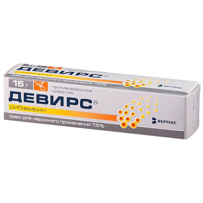 Изображение товара Девирс 7,5% Крем для наружного применения 15 г от вирусных инфекций кожи