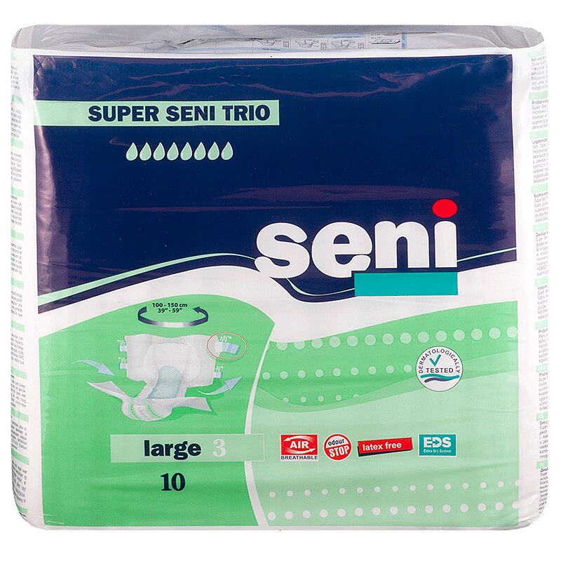 Подгузники Seni Super Trio Large 10 шт