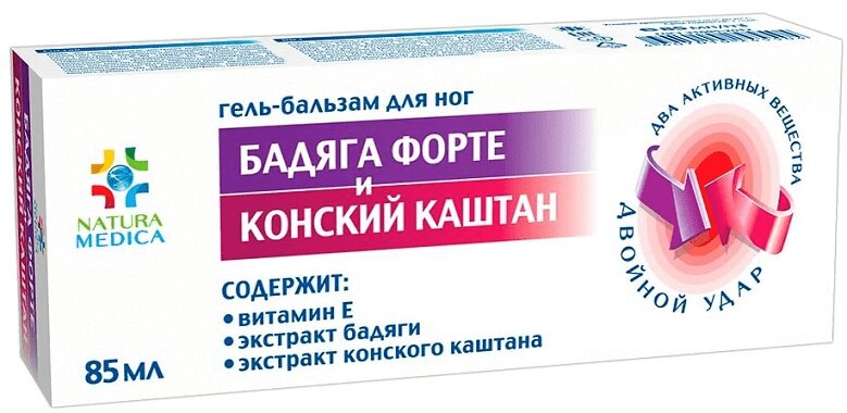 Natura Medica Бадяга форте гель конский каштан 85 мл