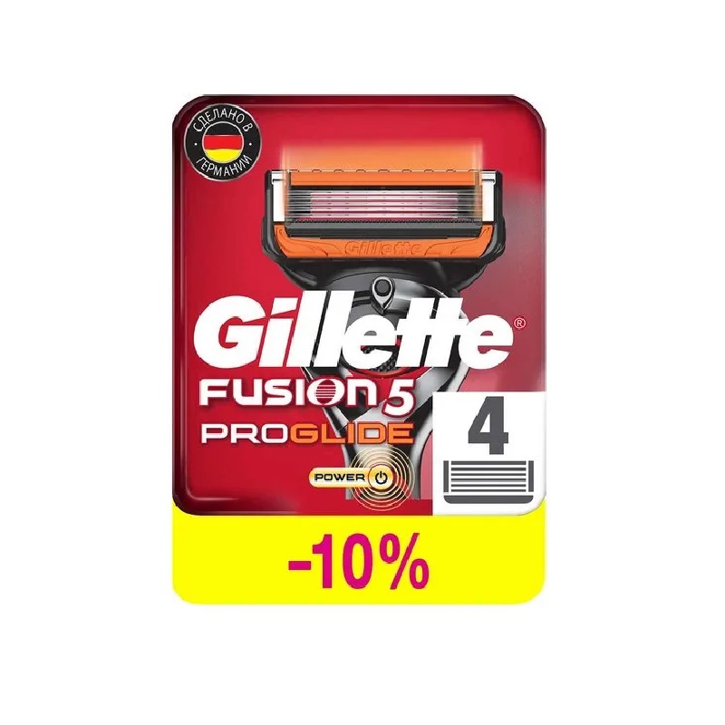 Gillette Фьюжн Проглайд Пауер Кассета для бритвенного станка 4 шт сменные кассеты gillette mach3 turbo 8 шт