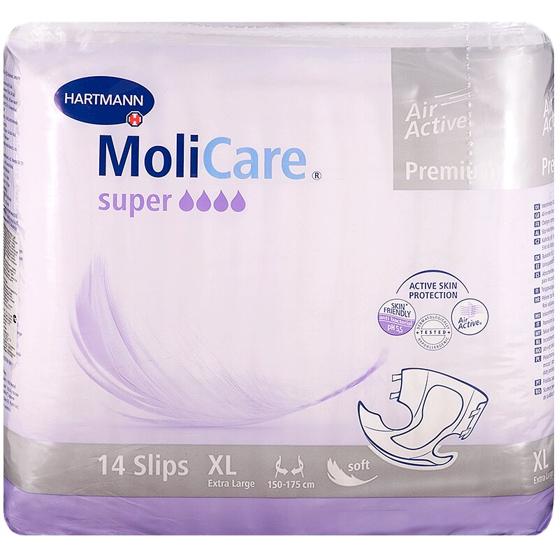 

Подгузники "Molicare Premium soft super" р-р XL воздухопрониц. 14 шт