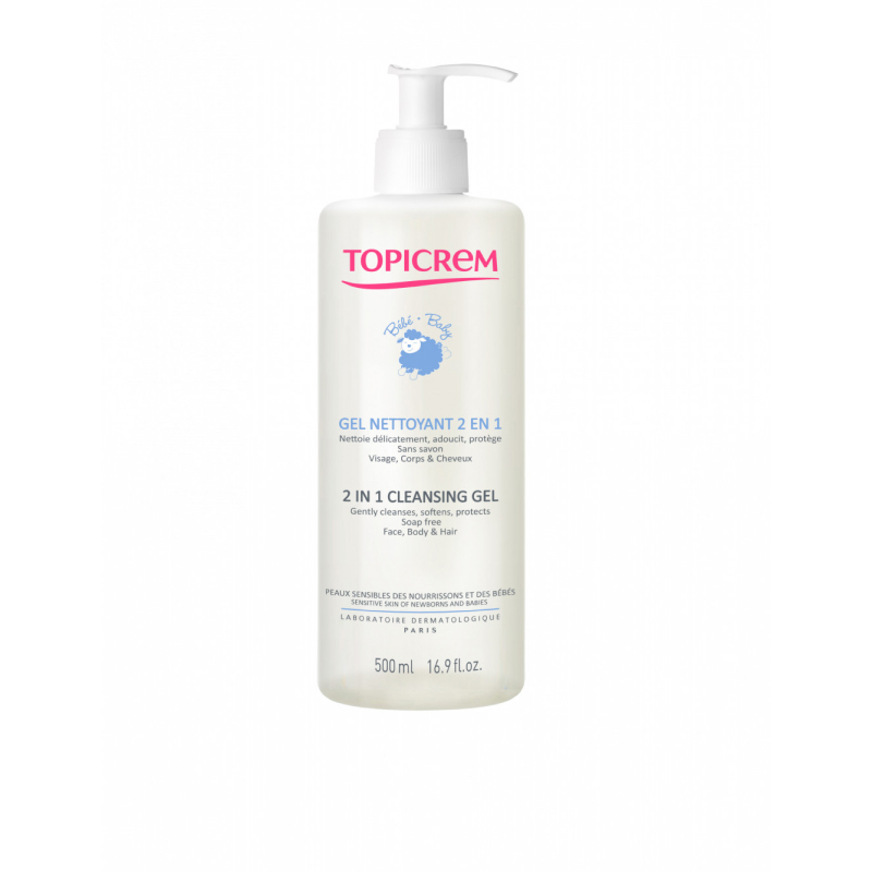 Изображение товара Гель очищающий 2в1 для тела и волос для новорожденных 500 мл Topicrem Baby