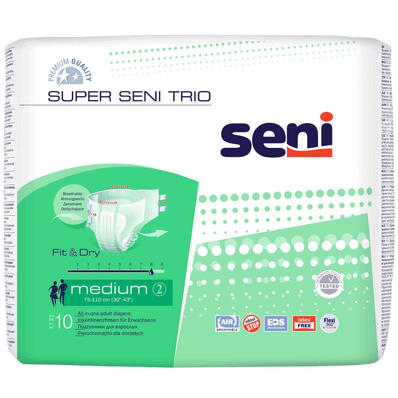 Подгузники Seni Super Trio Medium 10 шт super minds level 2 student s book dvd книга на английском языке