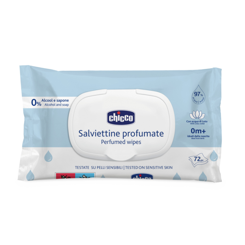 Изображение товара Chicco Влажные очищающие салфетки 0+ 72 шт для детей