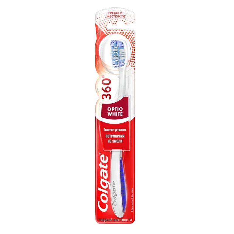 Зубная щетка Colgate 360 Оптик Вайт средняя