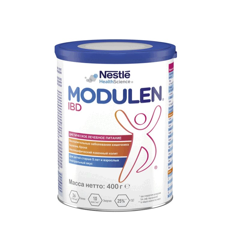 Nestle Модулен IBD смесь сухая 400 г банка нутридринк компакт протеин смесь жидкая для энтерального питания клубника 125мл 4