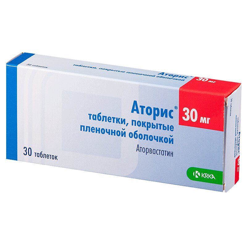 Изображение товара Аторис 30 мг таблетки 30 шт КРКА для снижения холестерина