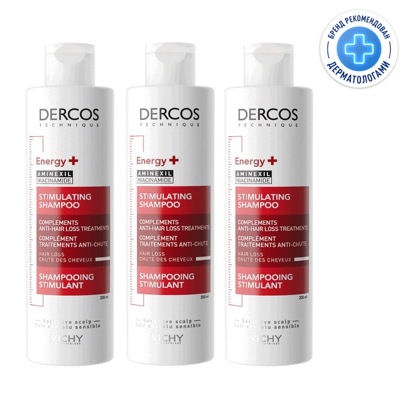 Изображение товара Вильшир Vichy Dercos Energy+ Шампунь для борьбы с выпадением и истончением волос 3x200 мл