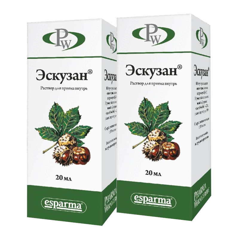 Изображение товара Эскузан набор капель 2х20 мл - поддержка пищеварения