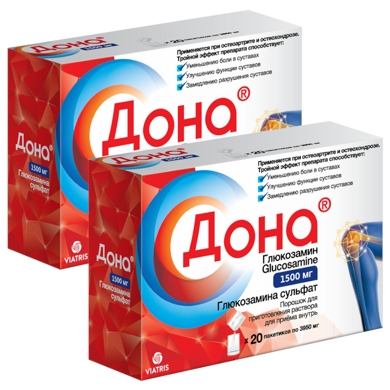 Изображение товара Набор 2X Дона 1500 мг порошок для суставов и костей, 20 шт