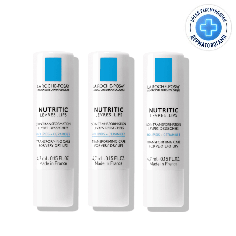 Изображение товара Набор 3х La Roche-Posay Nutritic Levres питательный бальзам для сухих губ 4,7 мл