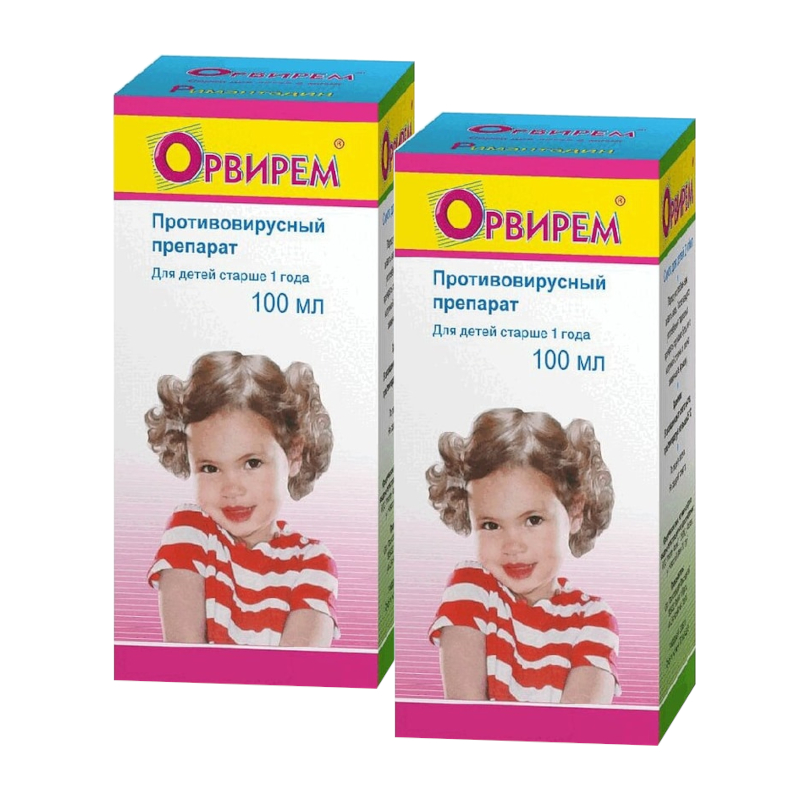 Изображение товара Сироп Орвирем 2 мг/мл для детей 100 мл противовирусное средство