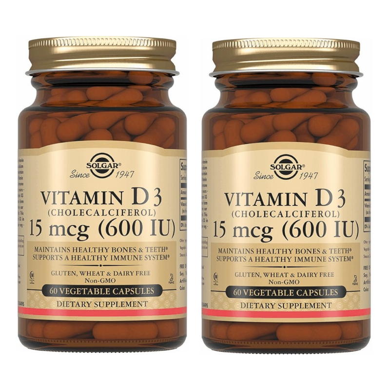 Изображение товара Набор 2Х Solgar Витамин Д3 600 ME капсулы 60 шт - для здоровья костей и иммунитета