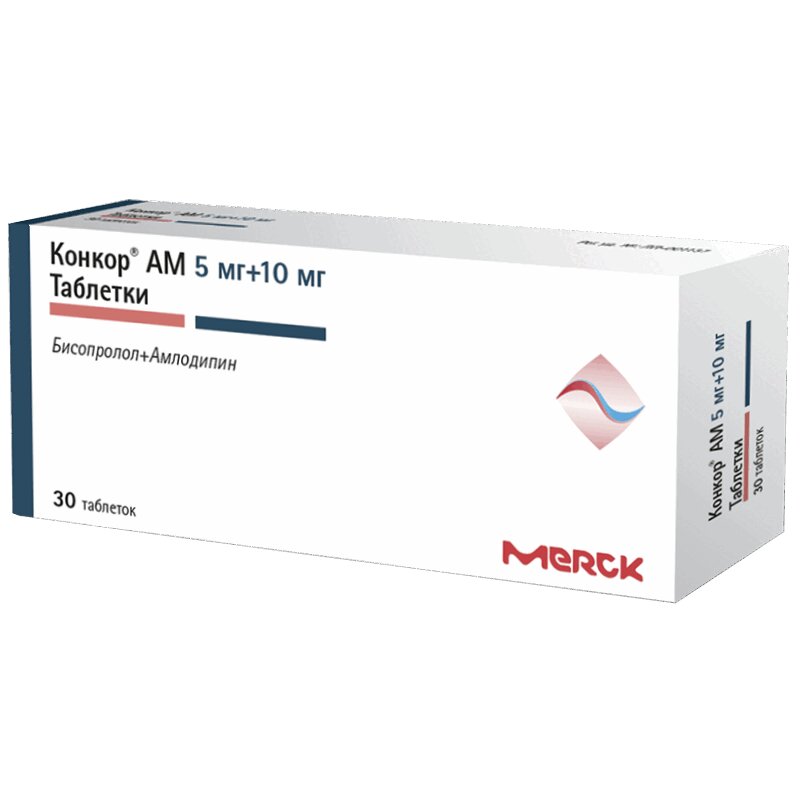 Изображение товара Конкор АМ 5 мг+10 мг таблетки 30 шт для гипертензии и стенокардии