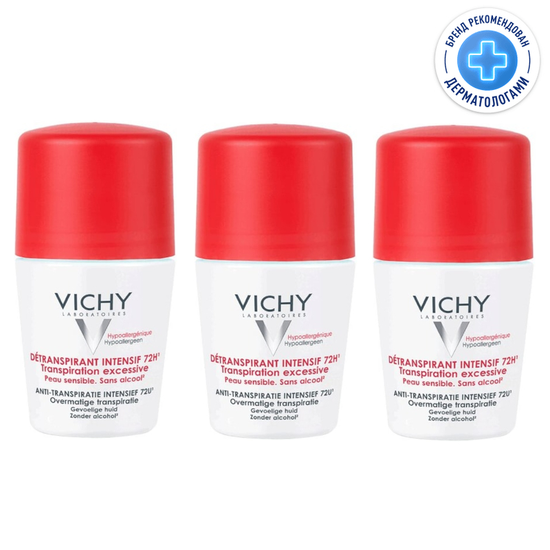 Изображение товара Набор 3X Vichy Дезодорант-антиперспирант шариковый 72 ч 50 мл
