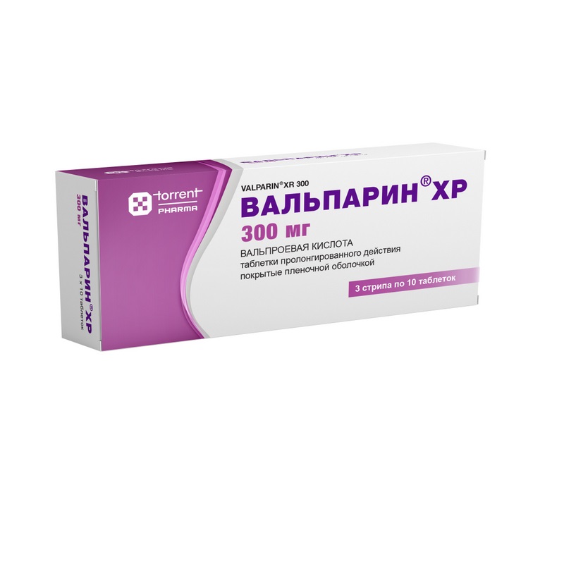Изображение товара Вальпарин ХР 300 мг таблетки пролонгированного действия для лечения эпилепсии 30 шт