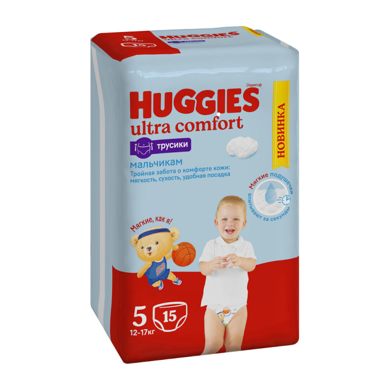 Изображение товара Подгузники-трусики Huggies для мальчиков разм. 5, 13-17 кг, 15 шт