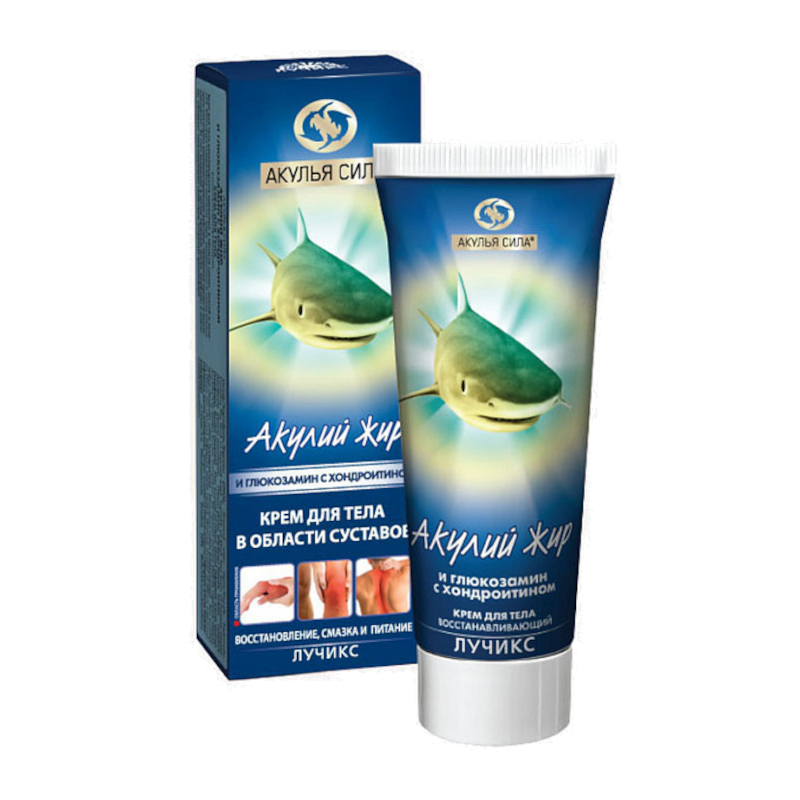 Изображение товара Крем для тела с акулием жиром и глюкозамином 75 мл — восстанавливающий для кожи