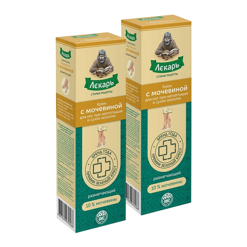 Изображение товара Набор 2Х Лекарь Крем для ног с мочевиной от натоптышей и сухих мозолей 75 мл Изображение товара Набор 2Х Лекарь Крем для ног с мочевиной от натоптышей и сухих мозолей 75 мл