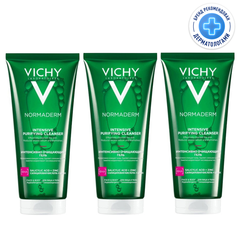Изображение товара Набор 3X Vichy Normaderm Гель очищающий для лица и тела 200 мл