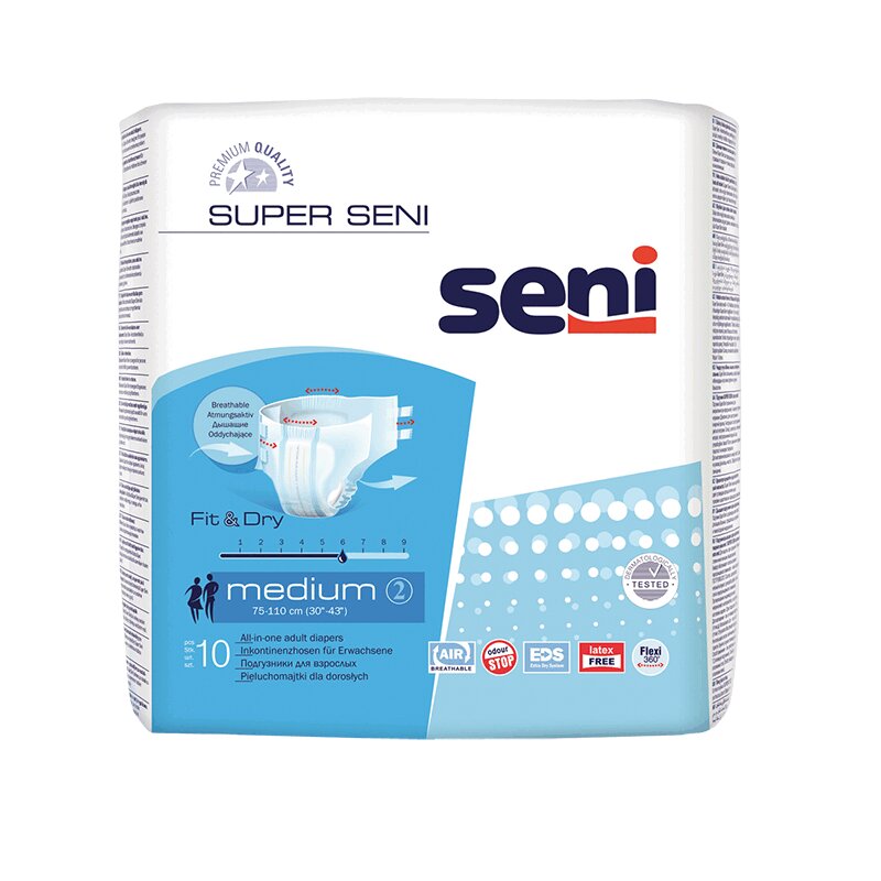 Seni Супер Подгузники для взрослых р.M 10 шт подгузники gizlife adult diaper для взрослых 30x04 l