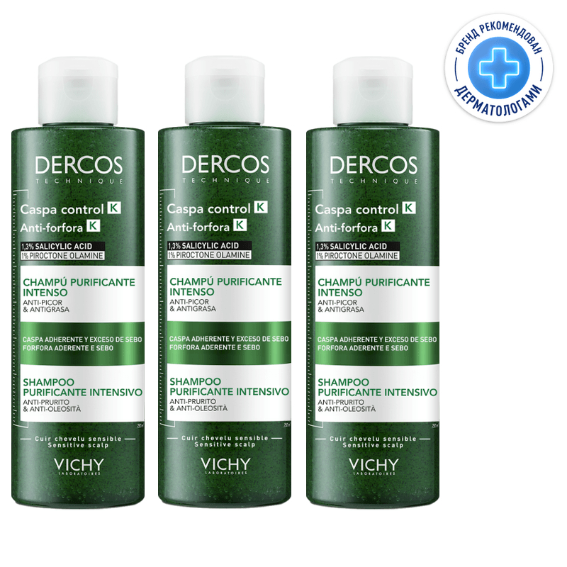 Изображение товара Набор 3Х Vichy Dercos Шампунь против перхоти 250 мл для ухода и очищения