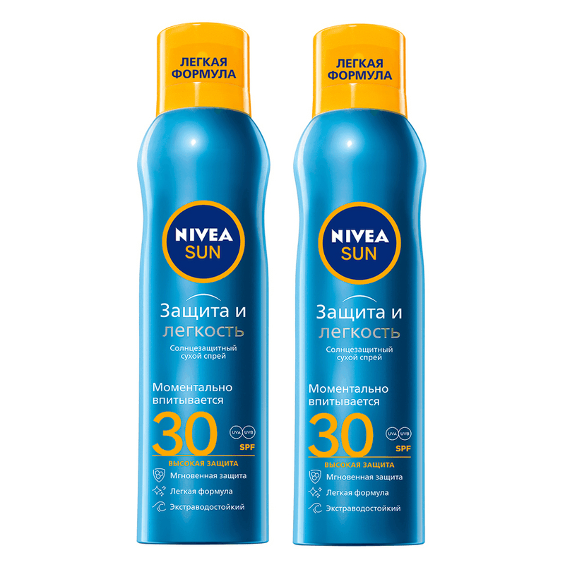 Изображение товара Набор 2Х Nivea Спрей солнцезащитный Защита и легкость SPF 30 200 мл